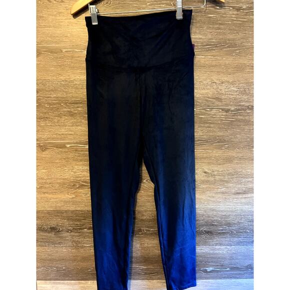 Yummie Leggings Size Medium Navy Blue Warm Velvet Tummy control - Picture 1 of 9